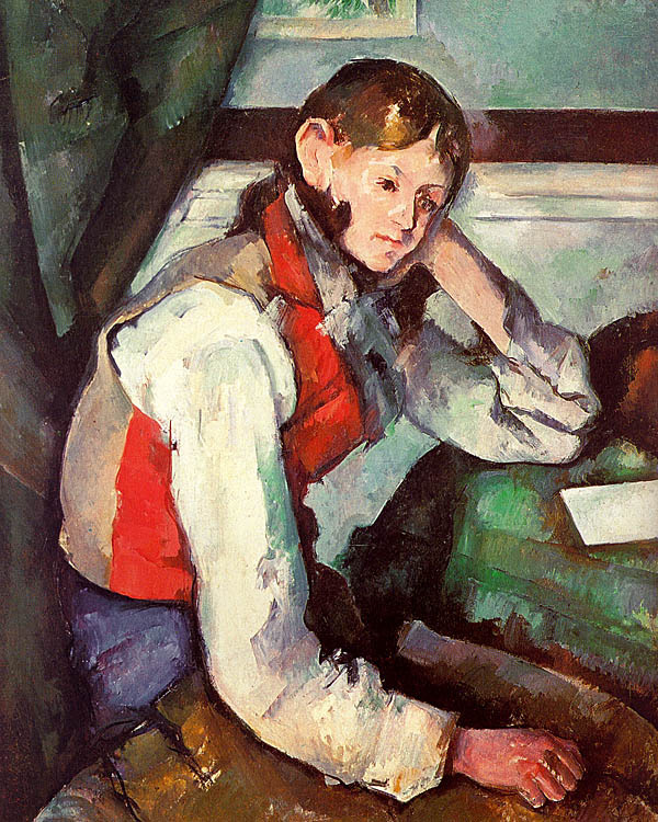 Paul Cezanne. Boy in a red waistcoat