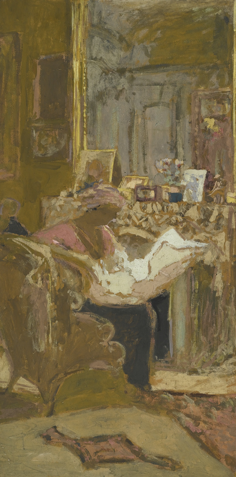 jean edouard vuillard 夫人埃塞尔读通过的壁炉. etude:作品描述