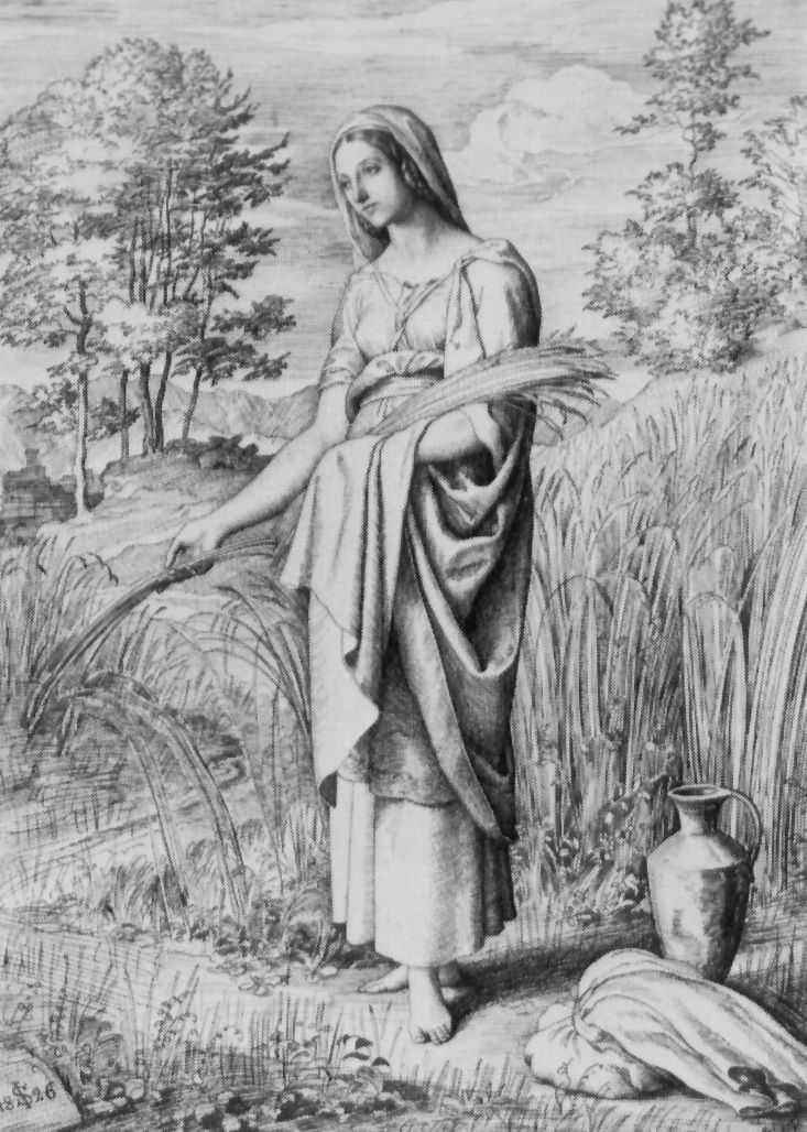 Julius Schnorr von Karolsfeld. Ruth on the field of Boaz