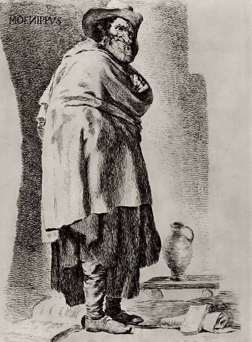 Francisco Goya. Menippus, with paintings by velázquez