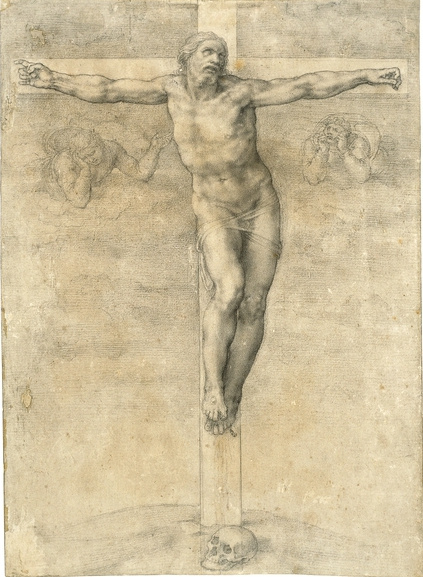 Микеланджело Буонарроти. Христос на кресте. Набросок.
