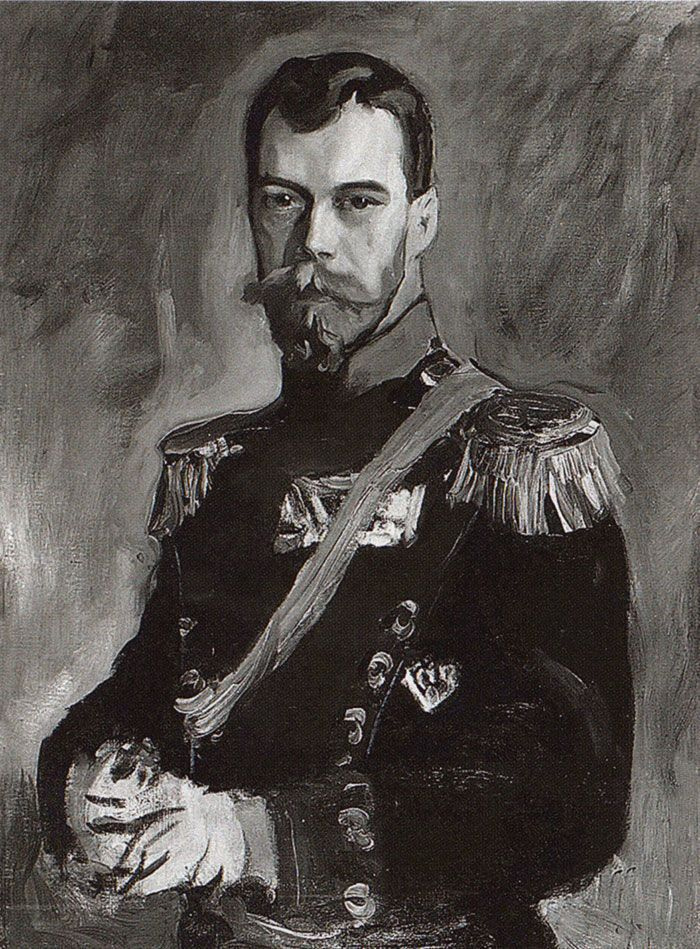 Valentin Aleksandrovich Serov. Portrait de l'empereur Nicolas II en uniforme du 80ème régiment d'infanterie, le maréchal Prince, le prince A. Baryatinsky du régiment de Kabardian