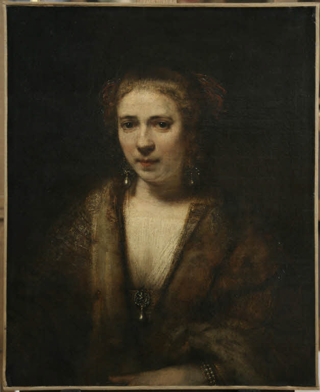 Rembrandt Harmenszoon van Rijn. Portrait of Hendrickje Stoffels in velvet beret