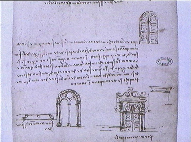 Leonardo da Vinci. Sketches of doors and Windows