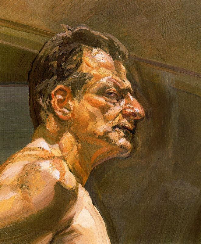 Lucien Freud. Male profile