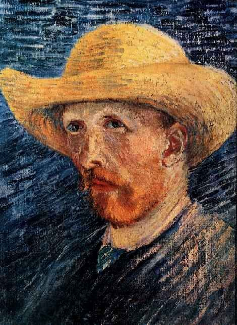 Vincent Van Gogh autoportrait avec chapeau de paille