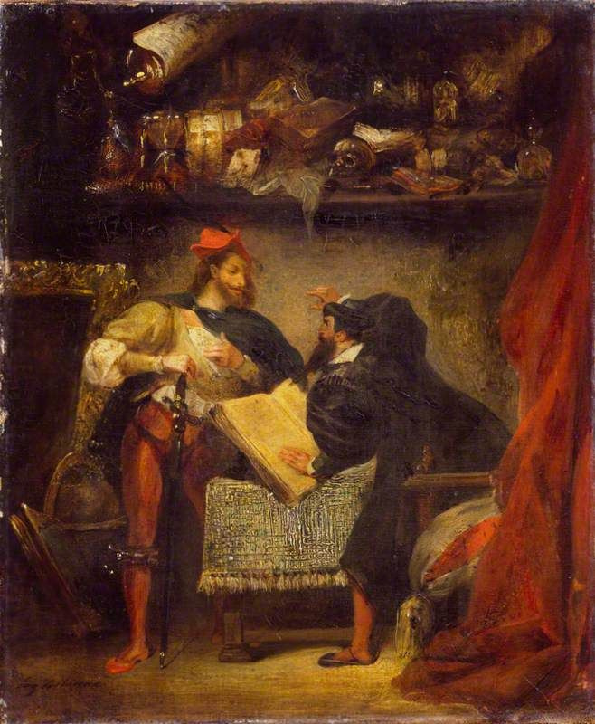 Eugene Delacroix Fausto y mefistófeles, 1828, 38×46 cm: Descripción de la  obra | Arthive