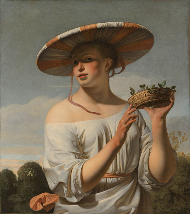 Caesar van Everdingen. Girl in wide-brimmed hat