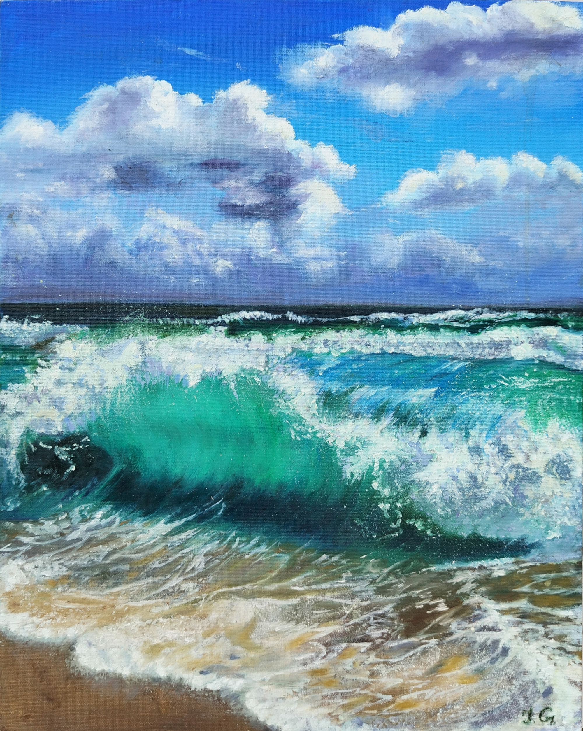 ◆絵画◆「白崎海岸」河井達海氏作　真作/油彩画/風景画/静物画/油絵/海景画/額 海景画: Famous artists and artworks | Arthive