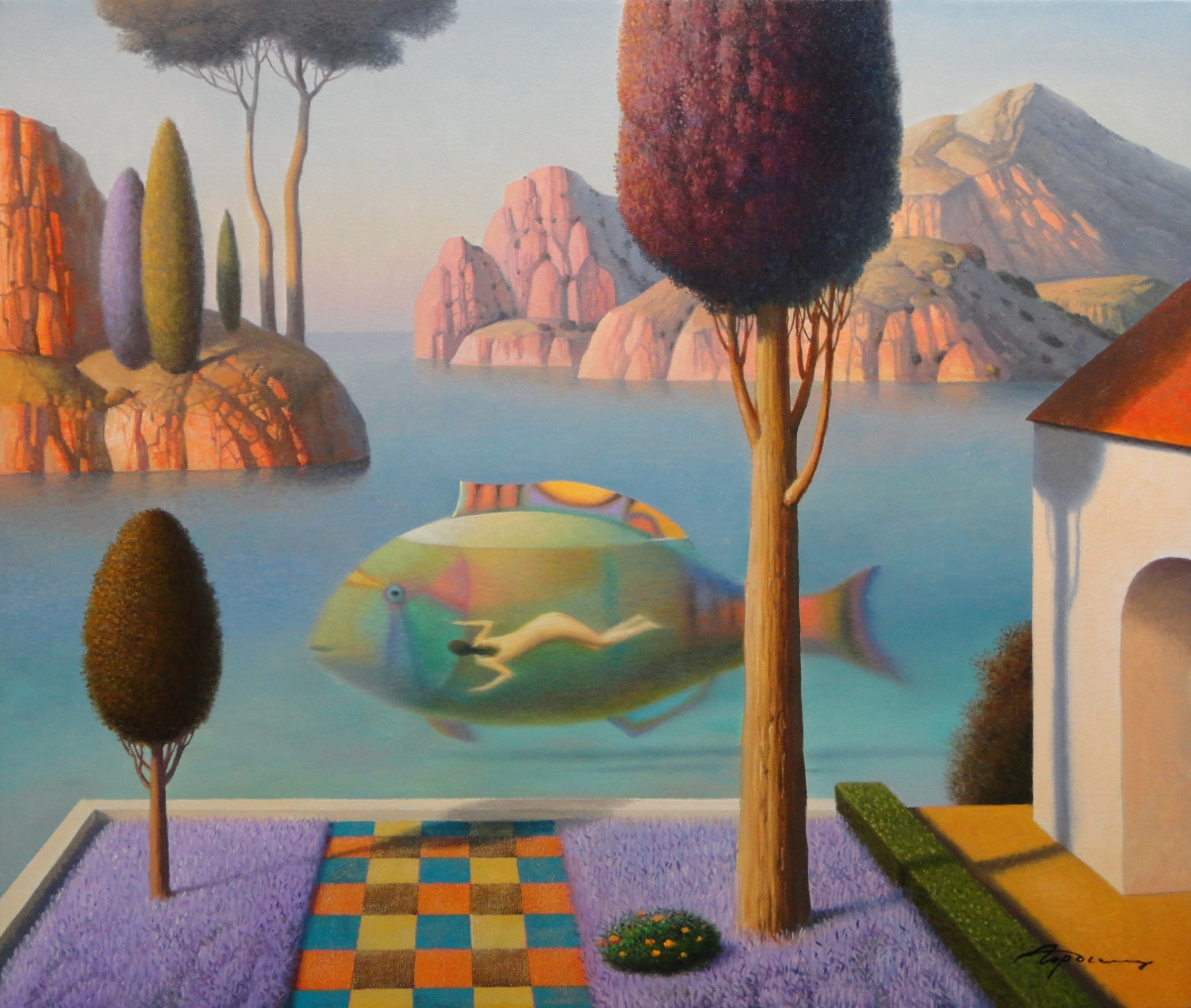 Evgeni (Eugene) Yakovlevich Gordiets (Gordian). Evening Swimming