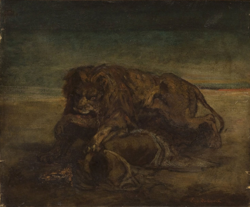 Leon Devorando Eugene Delacroix León devorando arabe, 1850, 65×54 cm: Descripción de ...