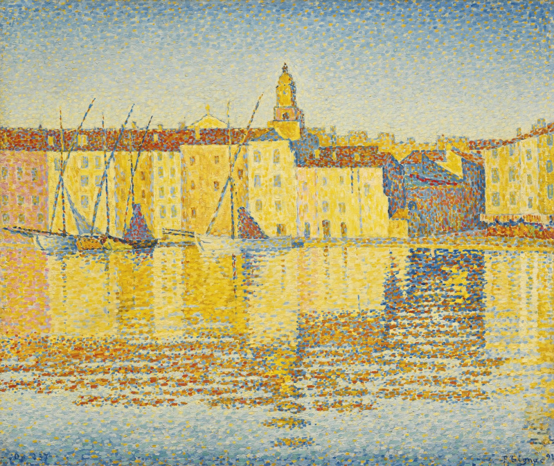 Port constructions, Saint-Tropez, 1892, 55×47 cm by Paul Signac