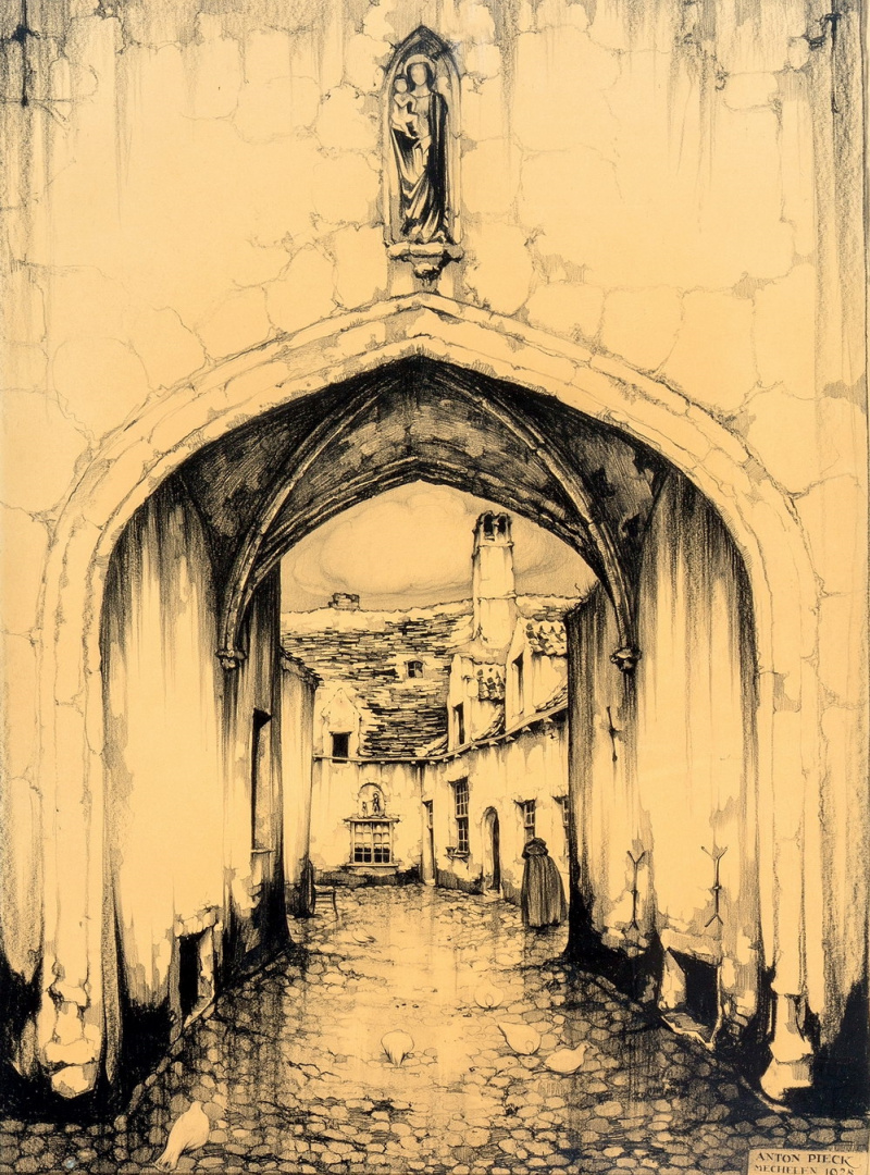 Street in Mechelen, 1928, 65×90 cm by Anton Pieck: History