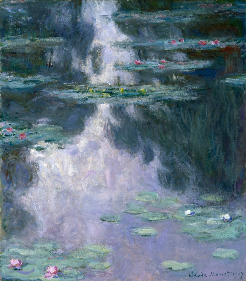 Claude Monet 睡莲, 1907, 92×81 厘米：作品描述| Arthive