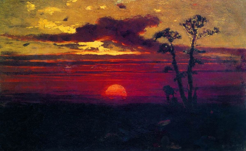 Sunset, 1890, 35×22 cm by Arkhip Kuindzhi: History, Analysis 