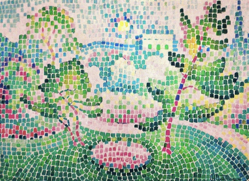 Landscape with a fountain, 1907, 74×53 cm by Jean Metzinger