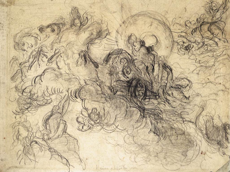 Eugene Delacroix Apollo kills Python, sketch, 1850, 44×27 cm ...