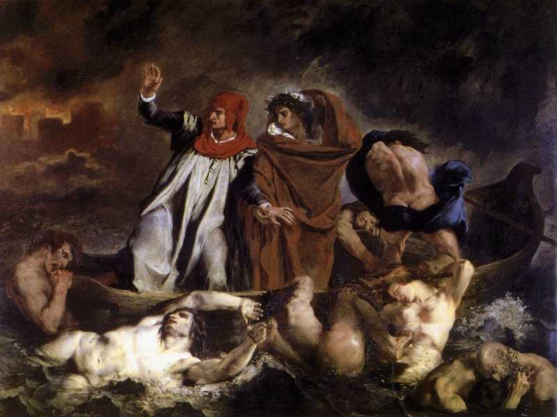 Dante and Virgil in Hell (Dante's Boat), 1822, 242×189 cm by