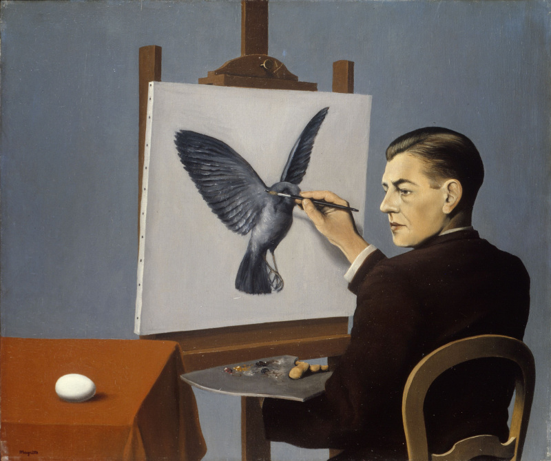Rene Magritte Clairvoyance (Self Portrait), 1936, 65×54 cm
