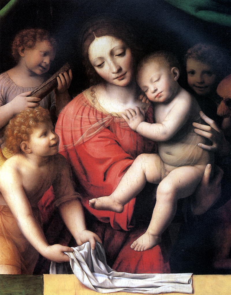 Buy digital version: Madonna with a sleeping child and three angels by ...