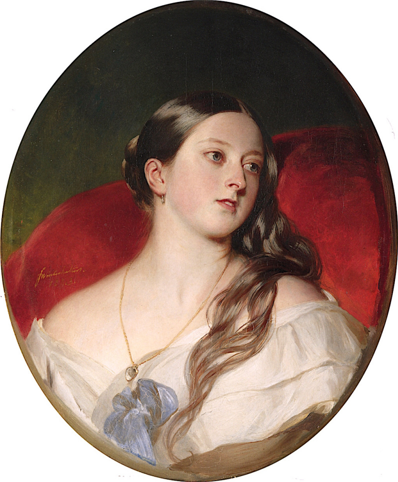 弗朗兹·泽弗温特哈尔特Queen Victoria, 1843, 53×65 厘米：作品描述