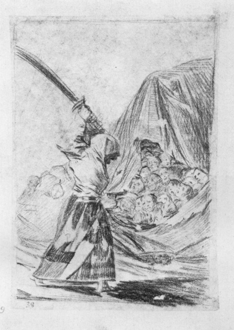 Francisco Goya The Pattern For A Series Of Etchings Caprichos A Woman With A Naked Sword And