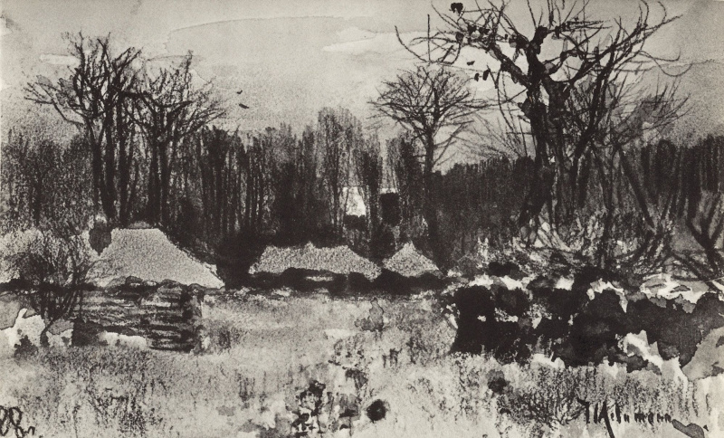 Buy digital version: Village. Early spring by Isaac Levitan | Arthive