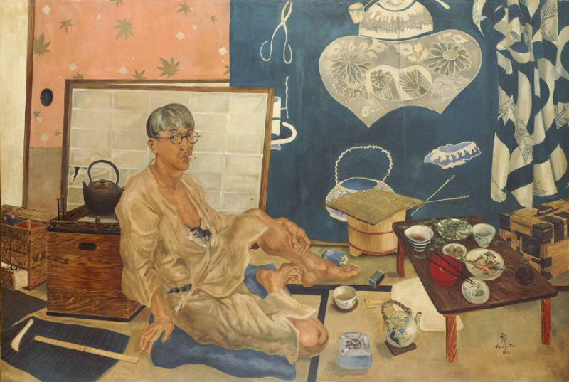 Self-portrait, 1936, 64×43 cm by Tsuguharu Foujita (Léonard Fujita