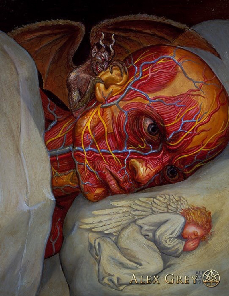 Insomnia, 1995, 21×26 cm by Alex Gray: History, Analysis & Facts | Arthive