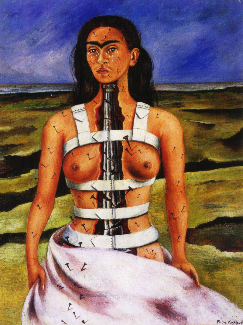 The broken column, 1944, 33×43 cm by Frida Kahlo: History, Analysis & Facts  | Arthive