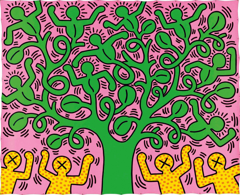Tree of Life, 1985, 362×294 cm by Whale Haring: History, Analysis