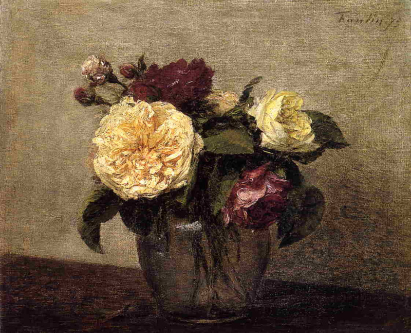 Henri Fantin-Latour Yellow and red roses, 1879, 29×35 cm