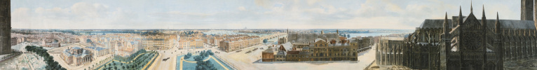Pierre Prevost. Vue panoramique de Londres de la tour de saint-Marguerite dans le quartier de Westminster