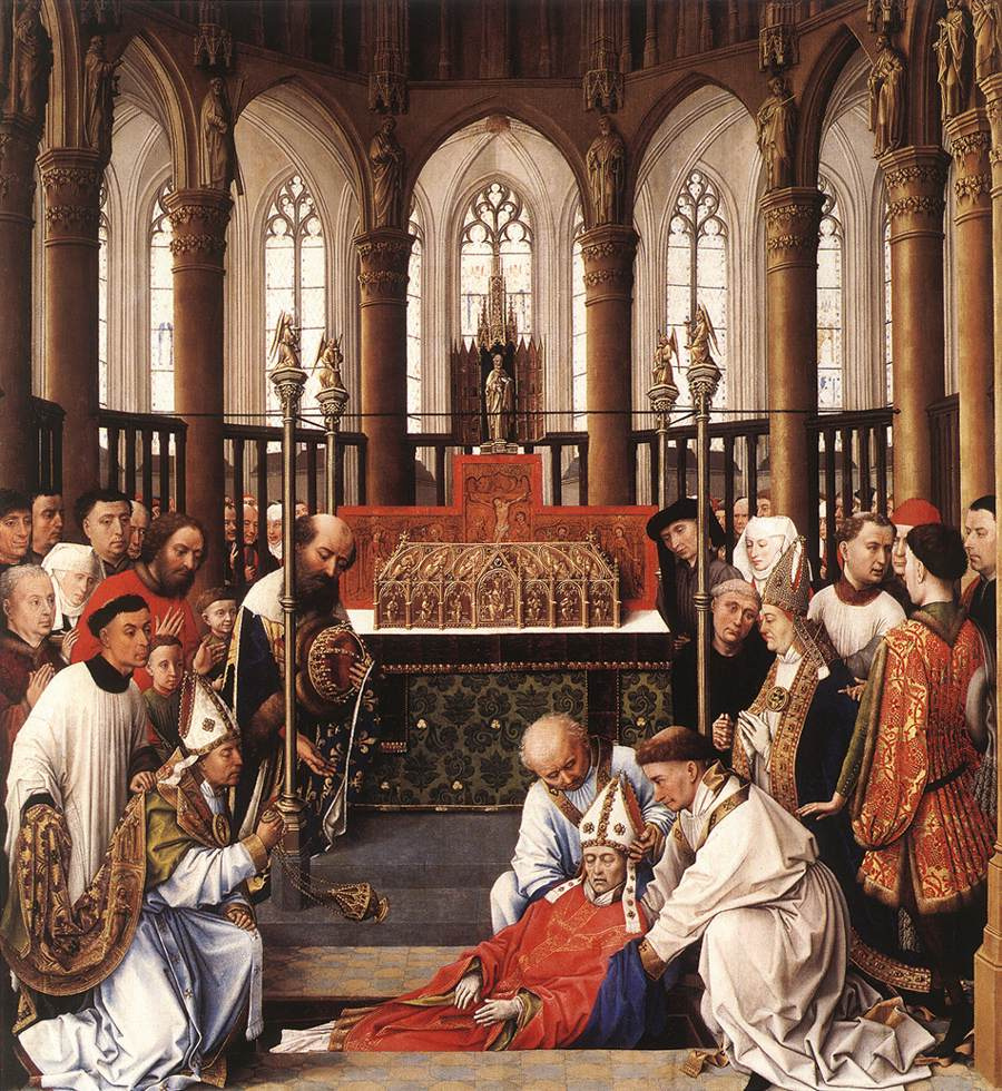 Rogier van der Weyden. The exhumation of Saint Uberto