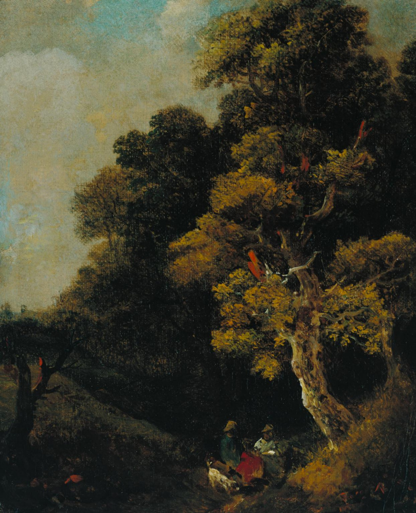 Thomas Gainsborough. Landscape with figures under a tree
