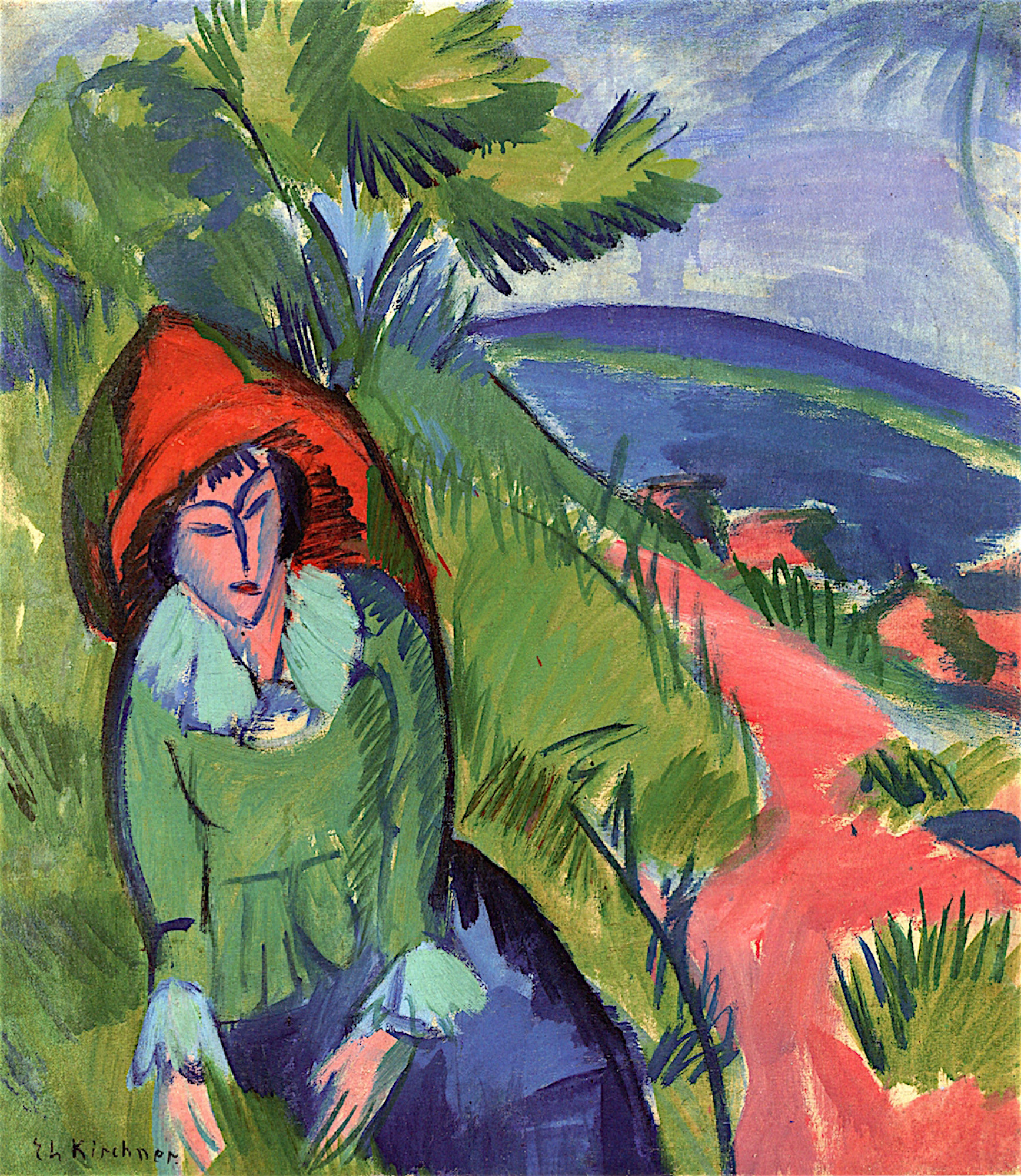Ernst Ludwig Kirchner Erna near the sea.(Fehmarn), 1913, 78×68 cm 
