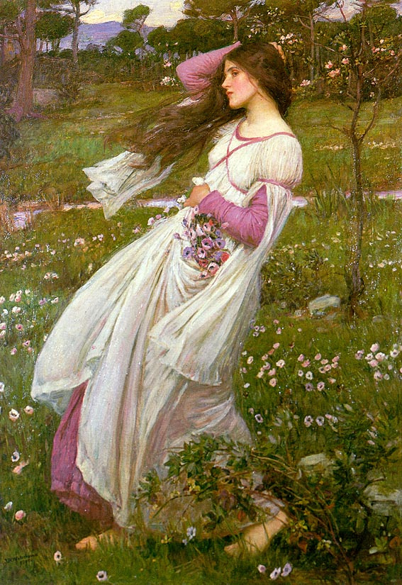 John William Waterhouse. Flowers in the wind