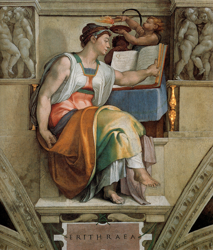 Michelangelo Buonarroti. The Sistine chapel. The Eritrean sibyl