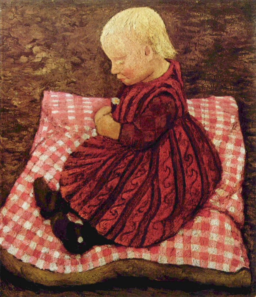 Paula Moderzon-Becker. A peasant child at a cellular cushion