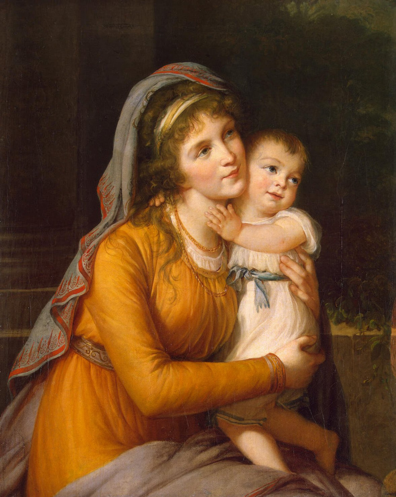 Elizabeth Vigee Le Brun. Portrait of Countess Anna Stroganova with her son