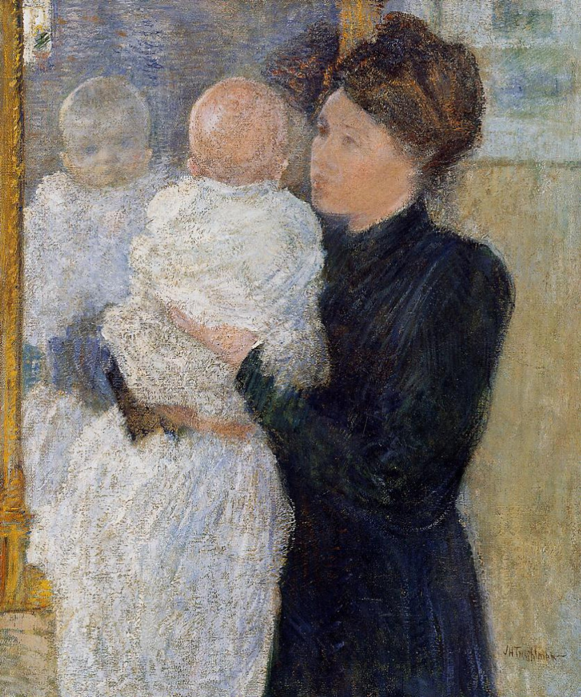 John Henry Twachtman. A mother and child