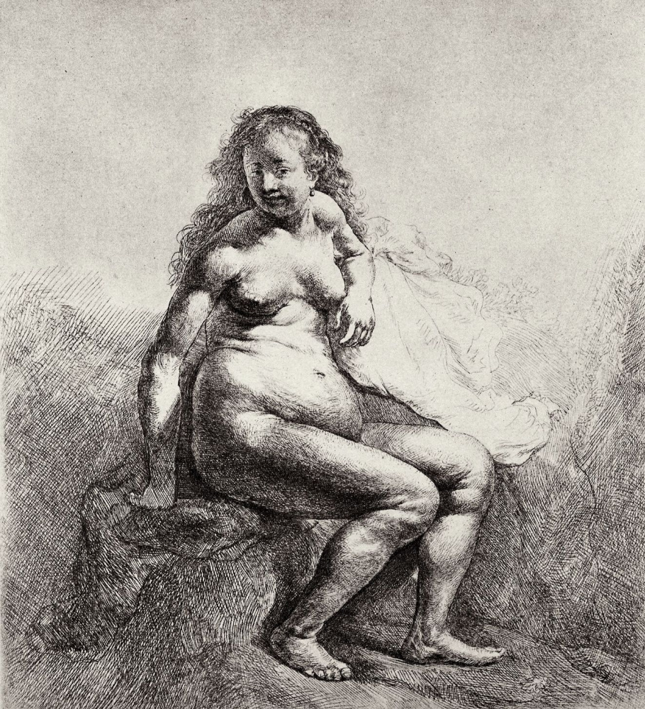 Rembrandt Harmenszoon van Rijn. Seated Nude