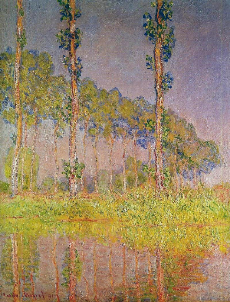 Claude Monet. Three poplars in the spring