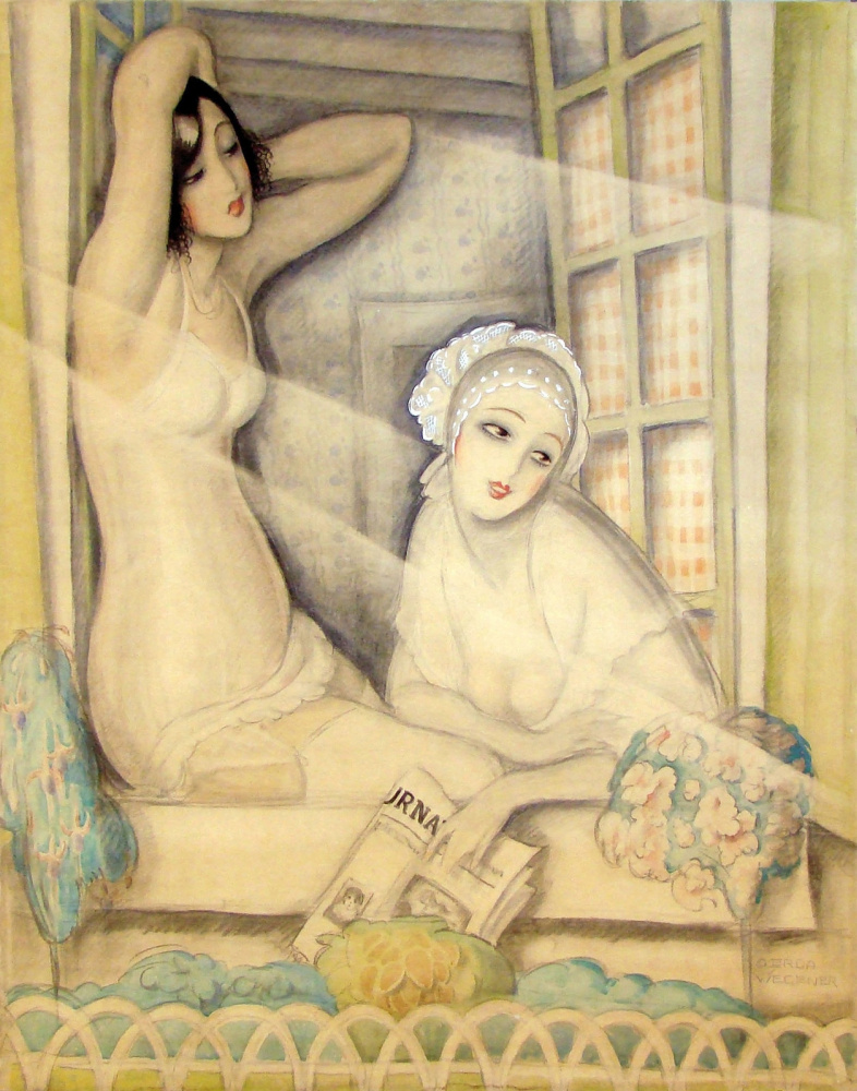 Gerda Wegener. Two women in the window