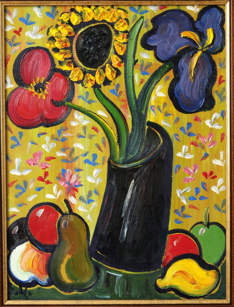 Зураб Константинович Церетели. Натюрморт с цветами и фруктами. Из серии "Я садовником родился".