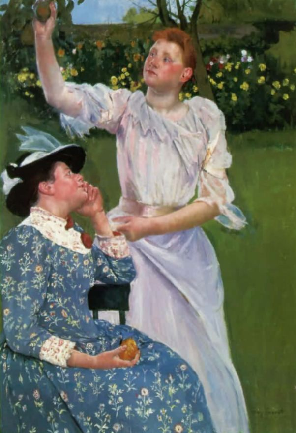 Mary Cassatt. Girls picking fruit