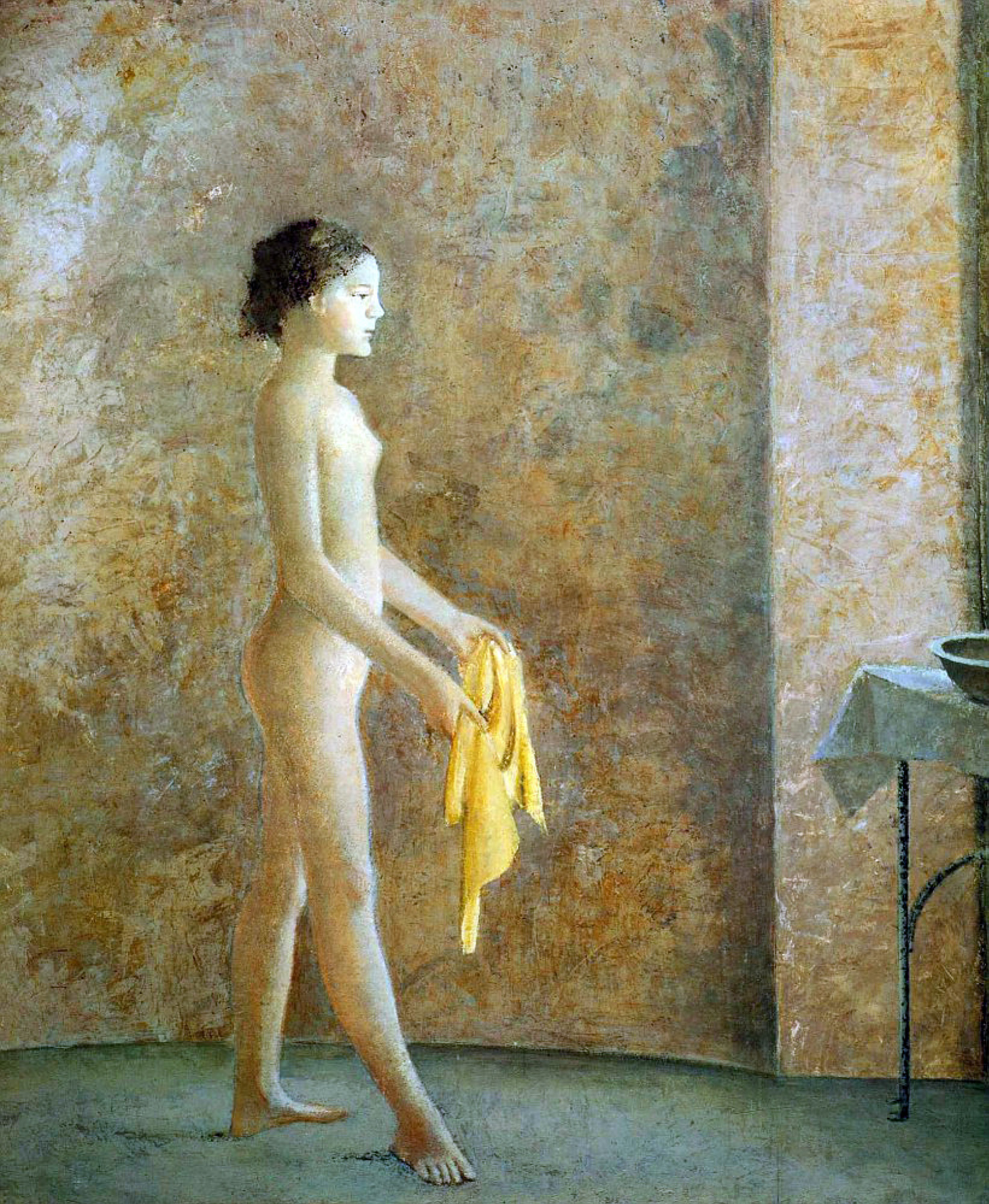 Nude with a towel, 1977, 200×225 cm by Balthus (Balthasar Klossovsky de Rola):  History, Analysis & Facts | Arthive