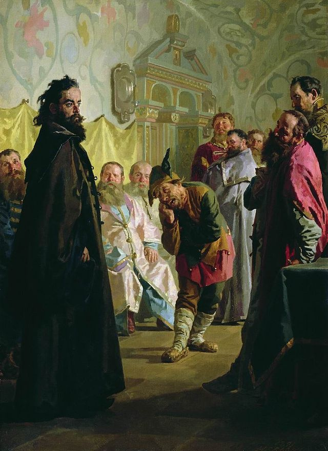 Nikolai Vasilyevich Nevrev. The disgraced boyar and a jester