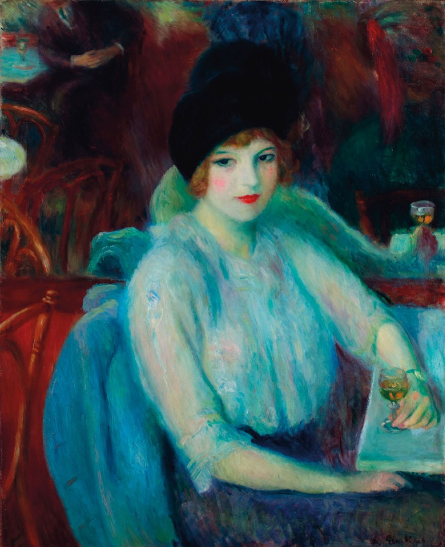 Cafe Lafayette (Portrait of Kay Laurell), 1914, 66×81 cm by William James  Glacens: History, Analysis & Facts | Arthive