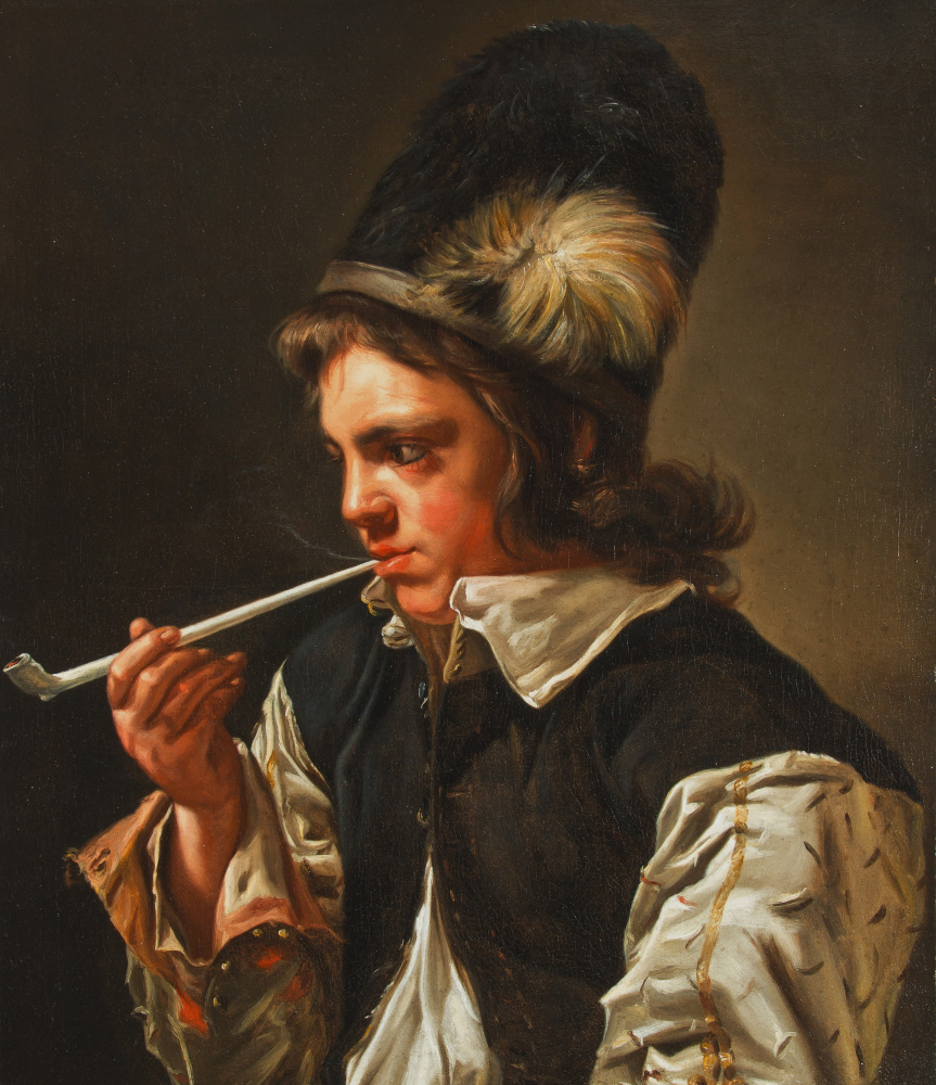 Mikaelina Votier. Young Man smoking a Pipe